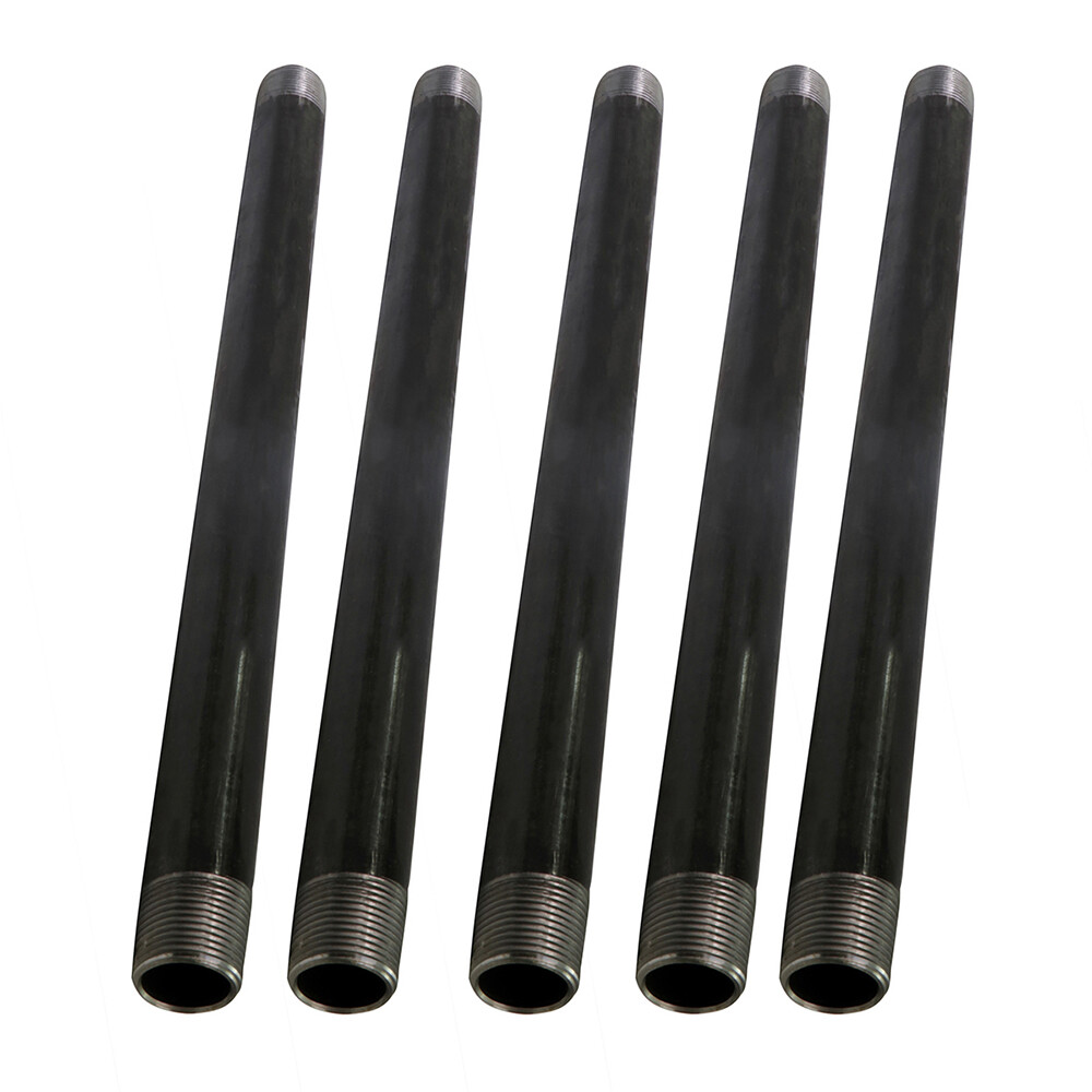 3/4″in Pre Cut Black Steel Pipe Nipple Pipe Fitting Lot of 5 18in-72in Long USA