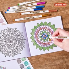 Metallic Marker Pens, 30 Colors Metallic Paint Markers with 1 Coloring Book Fine