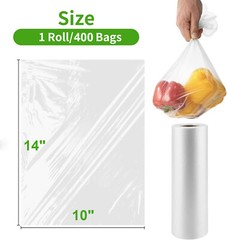 400/Roll 11×14 Clear Produce Grocery Supermarket Bags Plastic Bread Storage Bags