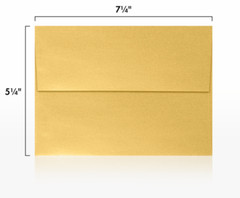 50 LUXPaper A7 Invitation Envelopes 5.25 x 7.25 80lb Gold Metallic Peel & Stick