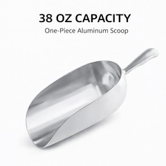 Choice 38 oz Aluminum Utility Scoop Seamless No Rivets Easy Clean 12 3/4″
