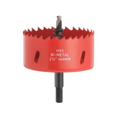 2.5 inch Hole Saw with Arbor for Metal Wood Plastic, 2-1/2 in Bimetal 64, Red