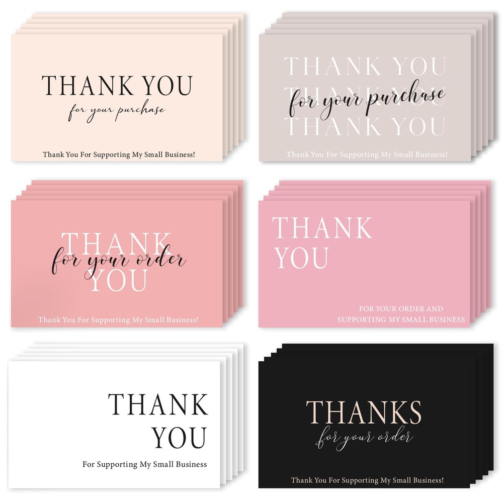 300PCS Thank You For Supporting My Business Cards 2 x 3.5 Inches Thank You Ca…