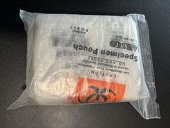 Biohazard Specimen Pouch Clear Polyethylene Zip Lock 100 Count 6 x 9 in RD 507