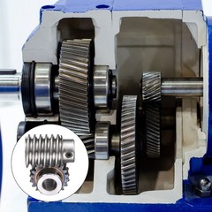 Worm Gear Set 1.5 Module 20:1 Reduction Rate Gear-12mm ID 33mm OD Rod 10mm Bore