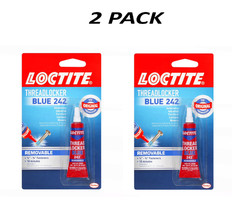 (2 Pack) Loctite Threadlocker Blue 242 Removable Adhesive 0.2 fl oz.