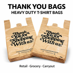 Heavy Duty Thank You Bags .71 Mil T-Shirt Grocery Retail Carryout Plastic Bags