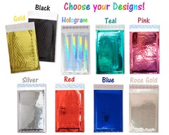 5×9 Reflective Metallic Bubble Mailers, Padded Shipping Mailing Glossy Envelopes