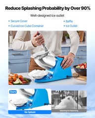 VEVOR Commercial Ice Crusher 286LBS/H Electric Snow Cone Maker Shaved Ice Blue