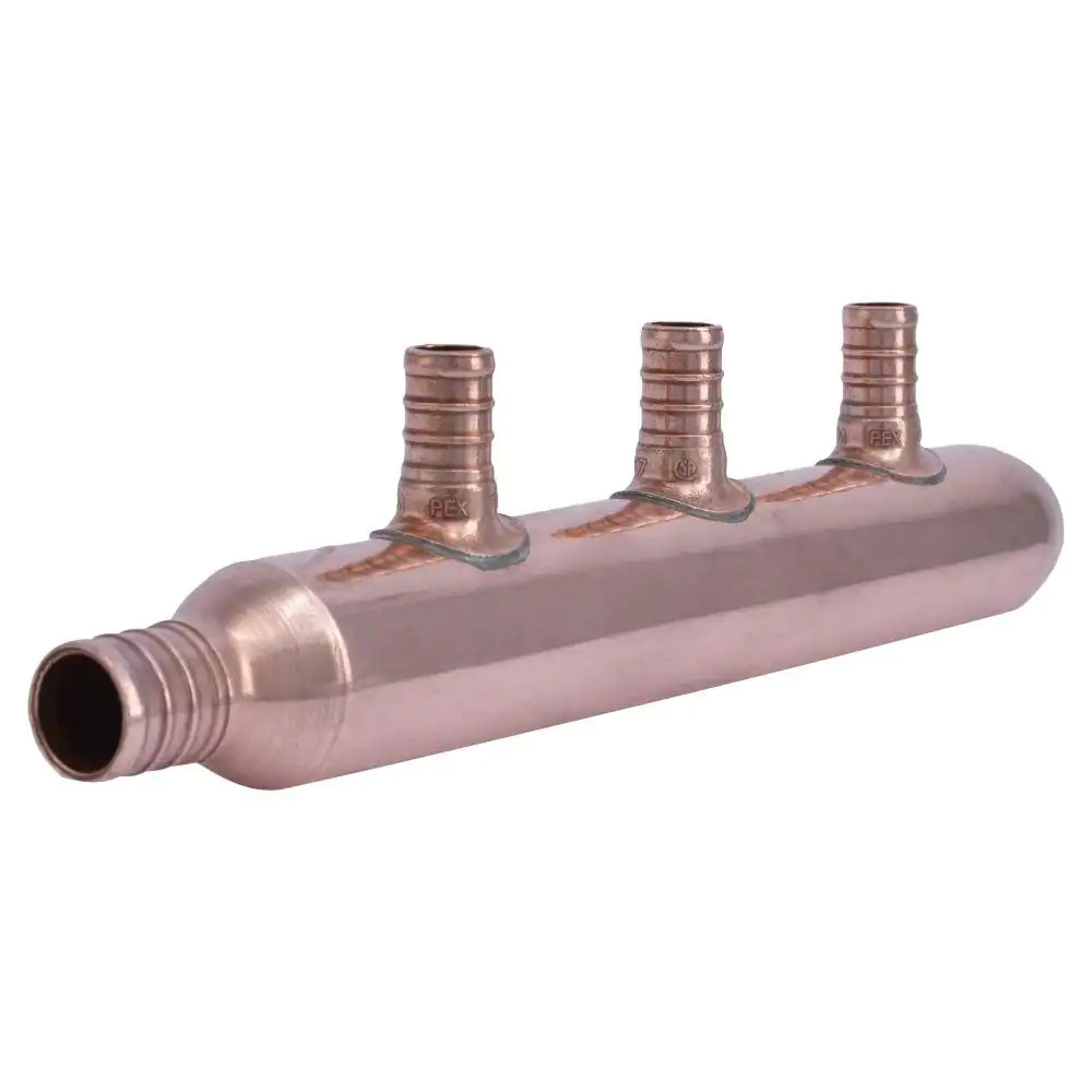 3/4 In. PEX Barb X 1/2 In. Barb Copper 3-Port Closed Manifold Fitting