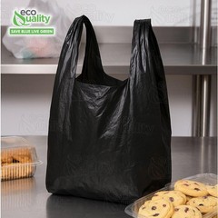 12×6.5×22 Inches Black Plastic Shopping Bags for Grocery Takeout 3000 Pcs