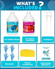 Epoxy Resin 1 Gallon, High Viscosity Resin for Table Top,2 Part Epoxy for Tum…