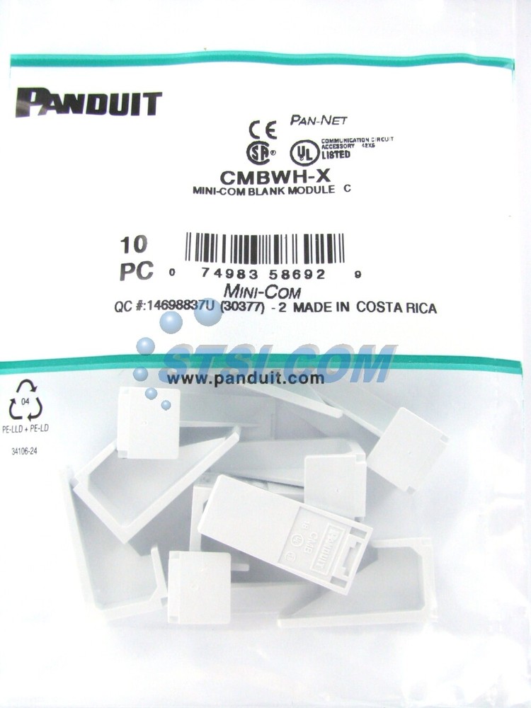 Panduit CMBWH-X Mini-Com Blank Module, 10-Pack, White ~STSI