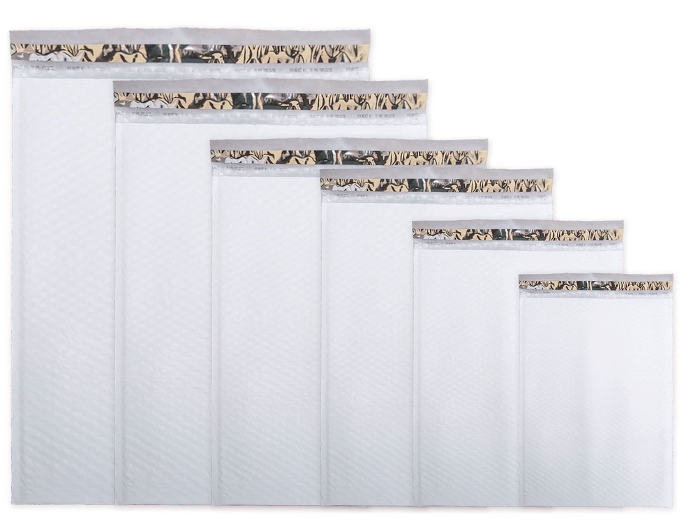 White Padded Poly Bubble Mailer Padded Envelopes, Waterproof Protective Self Sea