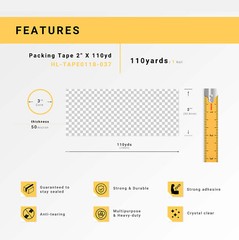 Clear Packing Shipping Tape 2 Inches x 110 YDS (330 FT) 2 Mil Thick