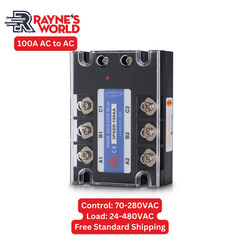 100 Amp AA 3 Phase Solid State Relay-AC to AC-70-280VAC Control 24-480VAC Load