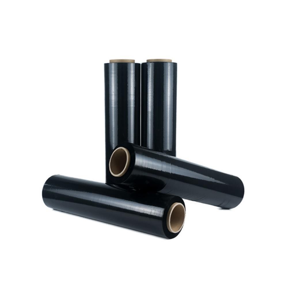 4 Rolls 18″ x 1500′ Pallet Wrap Stretch Film Hand Shrink Wrap Black 1500FT NEW