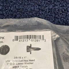 (25 PCS) Disco 1000PK: 3/8-16 x 1″, 9/16″ Indented Hex Washer Head CA Body Bolt