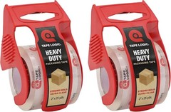 Heavy Duty Packing Tape with Dispenser 2 Pack – 2.6 Mil Thick Clear Shipping …