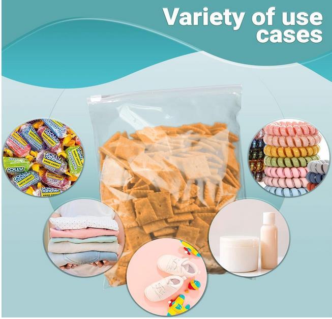 250 Pcs Clear Zip Top Slider Bags, Reclosable, 2.75 Mil, 12″ x 15″