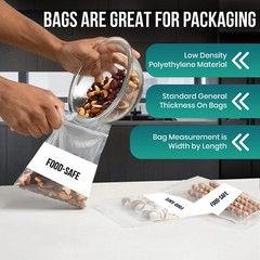 WHITE BLOCK HEAVY DUTY 4 Mil Clear Zip Seal Bags Reclosable Top Lock Plastic