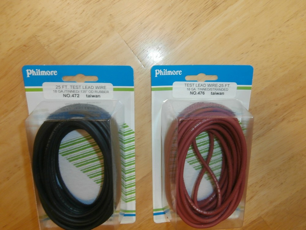 25FT RED & BLACK Rubber Test Probe Hi Voltage Lead Wire 5KV ,18 AWG,NEW