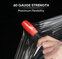 Stretch Wrap Film Roll 2 pack 1000 ft 60 Gauge Industrial Strength 15″ W Handles