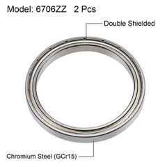 6706ZZ Bearings Steel Z2 30x37x4mm for Industrial Equipment Steel 2Pcs