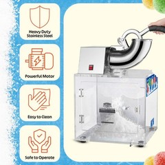 Commercial Snow Cone Machine Acrylic Ice Crusher Shaver 500lbs Per Hour for