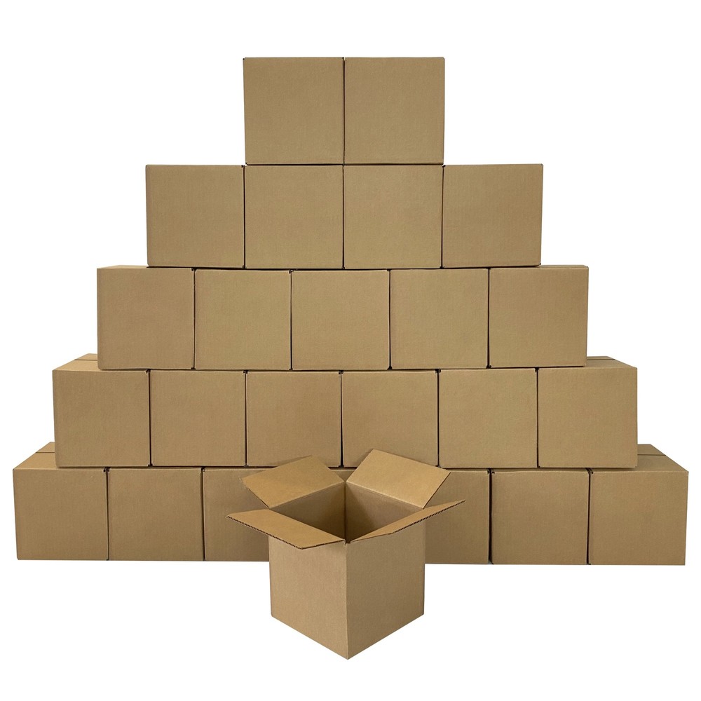 UOFFICE Corrugated Boxes 4 x 4 x 4″ Cube Mailing Boxes Bundle of 25