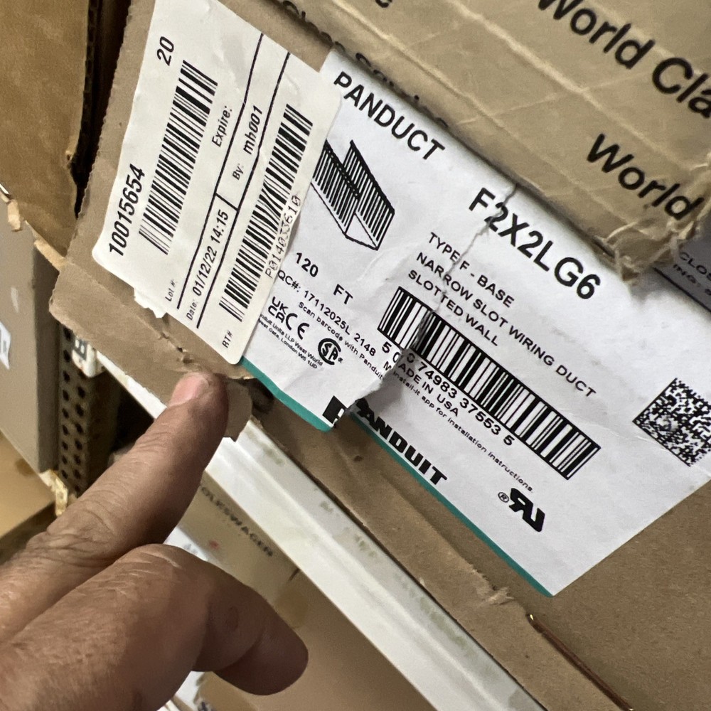 Panduit F2X2LG6 Panduct Narrow Slot Wiring Duct, Slotted Wall, 20 PCS 120 FEET