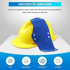 6/12-Pack Washable Hard Hat Sweatband Liner: Reusable Snap Sweat Band