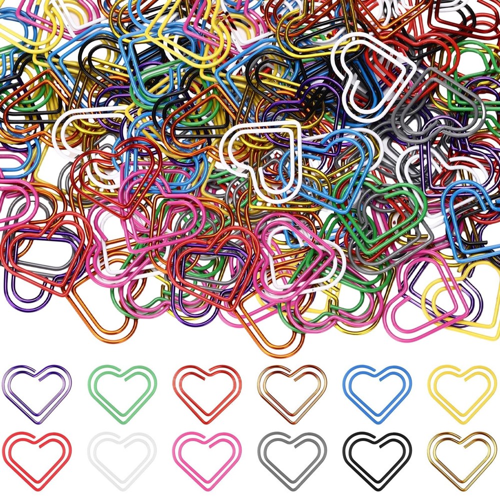 100 Pcs Paper Clips 1.34 x 0.8 Inches Multicolored Cute Paper Clips Journalin…