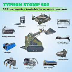 FreeShip TYPHON STOMP 502 1958lbs Mini Skid Steer Loader 22.1HP Honda Gas Engine