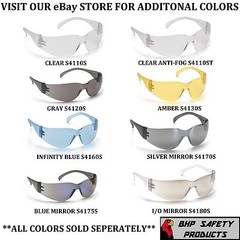 PYRAMEX INTRUDER SAFETY GLASSES BLUE MIRROR LENS SUNGLASSES S4175S (3 PAIR)