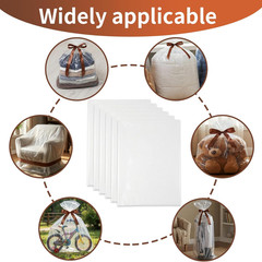 6 Pack 40X60 in Extra Large Clear Plastic Bags, Large Plastic Storage Bags for F