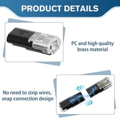 Double-Wire Plug-in Connector,Quick Connect Push-in Lever Wire Connectors(50Pcs)