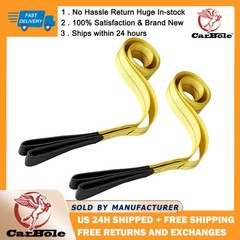 2Pack 6ft x 2in 10000LBS Lifting Sling Straps with Heavy Duty Flat Loops Nylon