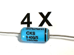 9400pF, 9.4nF, 160V, 5%, 40°C, Styroflex/Aluminium Foil, Axial, Schümann CKS, 4 Pieces