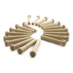 Wooden Axle Pegs for 3/8″ Hole, 2-9/16″ Wood Toy Bag of 25, Unfinished