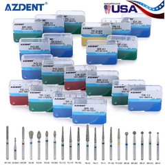 100pcs Dental Diamond Burs Medium Friction Grip 1.6MM for High Speed Handpiece