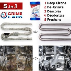 Grime Labs Dishwasher Cleaner Deodorizer Descaler Tablets 24 Pack Heavy Duty
