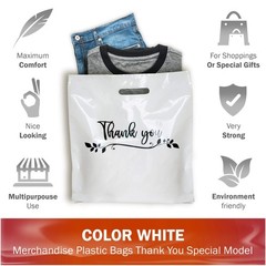 Thank You Merchandise Bags 20×20 Extra Large Leaf Design 100 Pack 2 Mil Thick