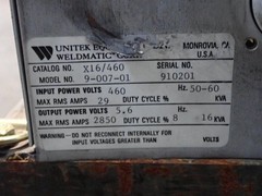 UNITEK MIYACHI X16/460 UNIPULSE WELDING TRANSFORMER 9-007-01
