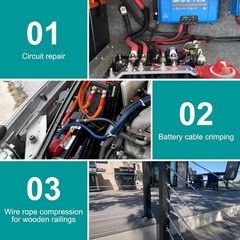 10 Tons Hydraulic Crimping Tool with 9 Dies – Battery Cable Crimper Tool & Wire