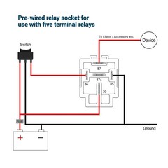 6 Pack 5 Pin Fuse Relay Switch Harness Set 30A 12V Universal SPDT 14 AWG Fuse US