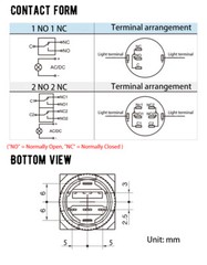 Round Rectangle Push Button Switch LED Light Momentary Latching 16mm 12/24/220V