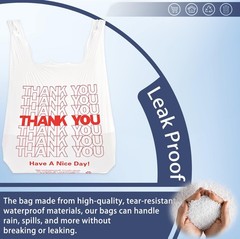 White Thank you T shirt bag, Grocery shopping bag Reusable and Disposable Sup…