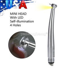 Mini Small Head Dental High Speed Handpiece LED Fiber Optic E-generator 4 Hole