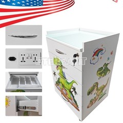 5-Drawer Cartoon Trolley Cart Acrylic Acrylic Mobile Wooden Cabinet Rolling Cart
